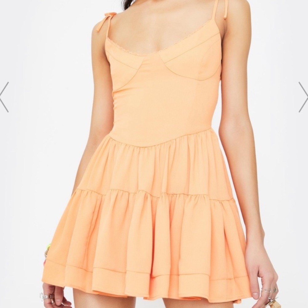 Orange Bijou Mini Dress
